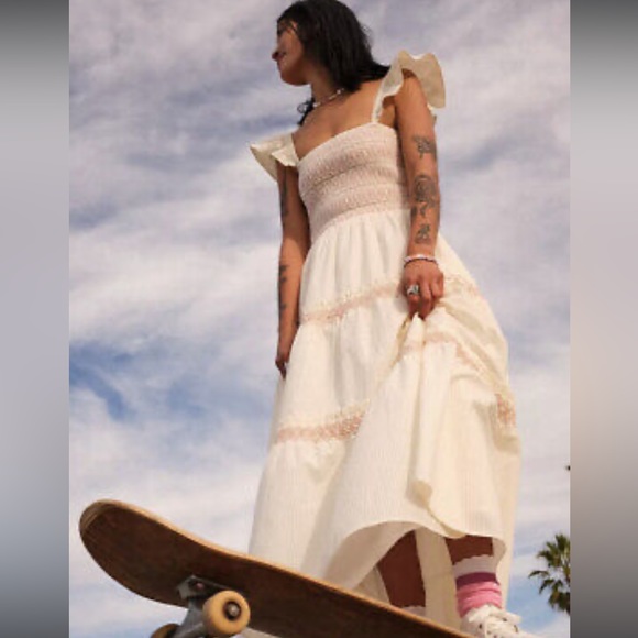 Madewell Lucie Smocked Tiered Midi Dress Plus size 1X - Picture 13 of 13